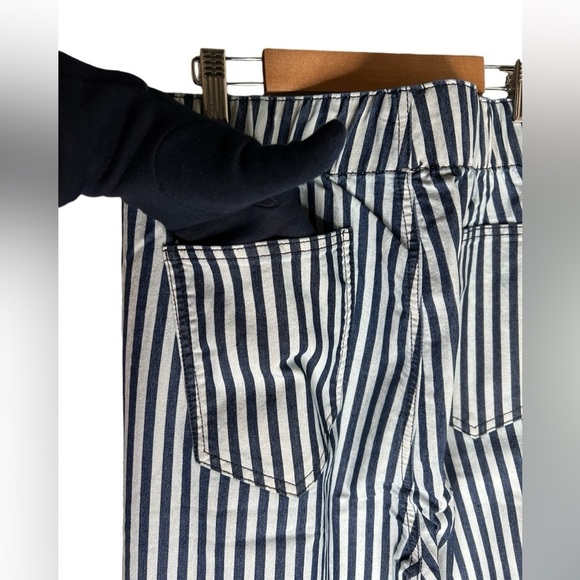 Home Folk Blue Striped Elastic Waist Flare Jeans - Picture 5 of 11